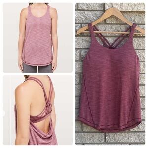 NWOT Lululemon Moment To Movement 2-In-1 Tank Size 6 Heathered Misty Merlot